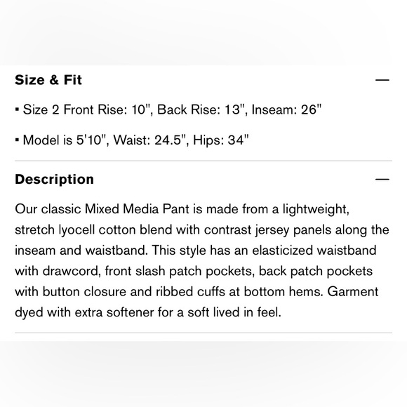 James Perse Mix Media Pant - Picture 6 of 8